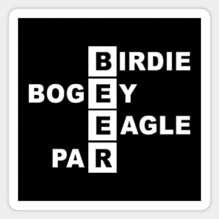 Birdie Bogey Eagle Par Gold Magnet